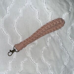 Braided Pink Keychain Accessory